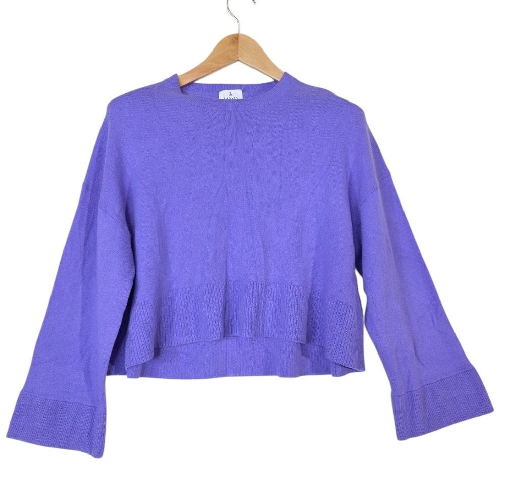 Lanvin en Bleu knit wool wide sleeves boxy fit sweater/pull over